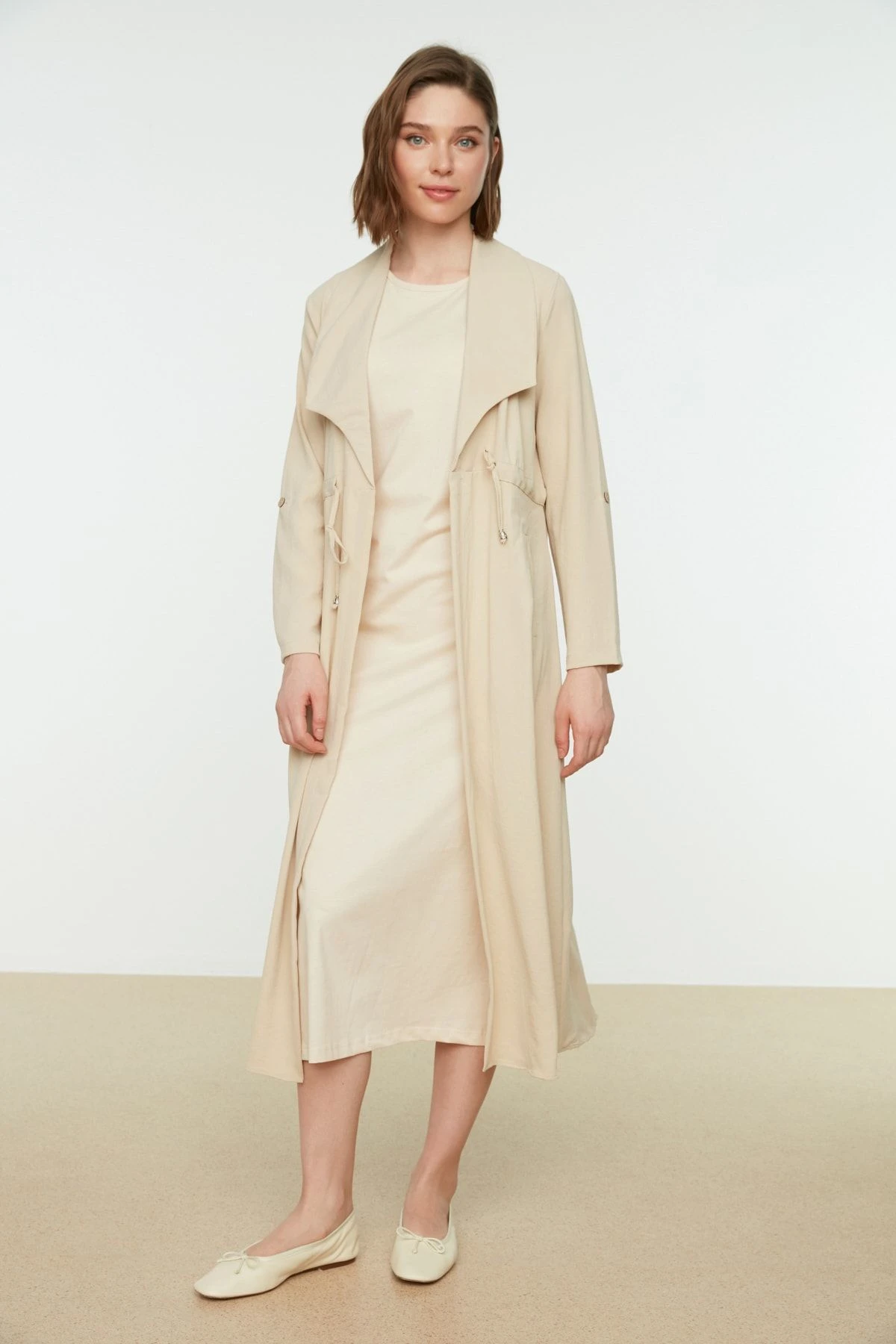 TRENDYOL MODEST Kleid - Beige - Basic Damen Modest Fashion Kleider 118042001 5 TRENDYOL MODEST Kleid - Beige - Basic Damen Modest Fashion Kleider 118042001 – Bild 3