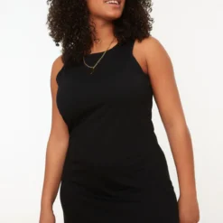 Trendyol Curve Große Größen In Kleid - Schwarz - Shift Damen Große Größen In Kleider 183395068 -Deutschland Lady Echt Verkaufs-Shop 4 org zoom 434