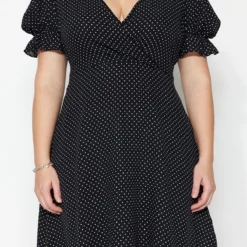 Trendyol Curve Große Größen In Kleid - Schwarz - A-Linie Damen Kleider 368766115 -Deutschland Lady Echt Verkaufs-Shop 4 org zoom 58