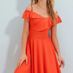 Trend Alaçatı Stili Kleid - Orange - A-Linie Damen Kleider 297849371 -Deutschland Lady Echt Verkaufs-Shop 4 org zoom 70