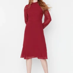 Trendyol Collection Kleid - Bordeaux - A-Linie Damen Kleider 279599139 -Deutschland Lady Echt Verkaufs-Shop 4 org zoom 94