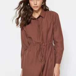 TRENDYOL MODEST Kleid - Braun - Basic Damen Kleider 372628408 -Deutschland Lady Echt Verkaufs-Shop 5 org zoom 1