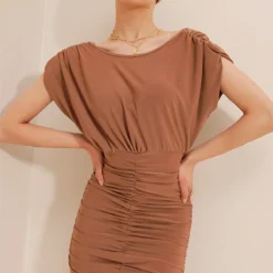 Trend Alaçatı Stili Kleid - Braun - A-Linie Damen Kleider 716404829 -Deutschland Lady Echt Verkaufs-Shop 5 org zoom 25