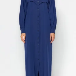TRENDYOL MODEST Kleid - Dunkelblau - Blusenkleid Damen Kleider 738988890 -Deutschland Lady Echt Verkaufs-Shop 5 org zoom 35