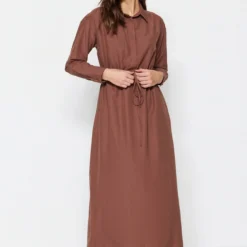 TRENDYOL MODEST Kleid - Braun - Basic Damen Kleider 372628408