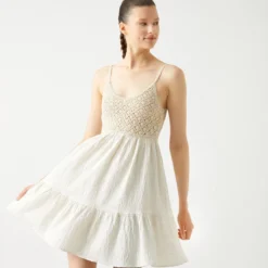 Koton Kleid - Ecru - A-Linie Damen Kleider 733473944 -Deutschland Lady Echt Verkaufs-Shop 6 org zoom 7