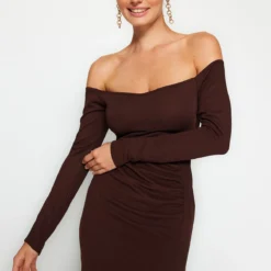 Trendyol Collection Kleid - Braun - Bodycon Damen Kleider 721229404 -Deutschland Lady Echt Verkaufs-Shop 7 org zoom 13