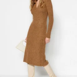 Trendyol Collection Kleid - Braun - Shift -Deutschland Lady Echt Verkaufs-Shop 7 org zoom 2